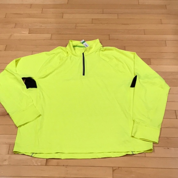 Men’s neon green lightweight Lands End athletic shirt - Picture 1 of 6
